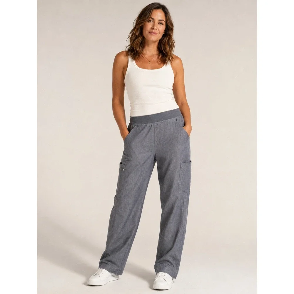 Figs Technical Collection T2001 Grey Cargo Scrub Pants Mens Large L Heathered